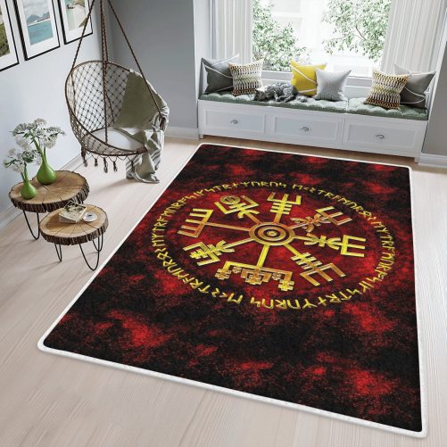 Viking Vegvisir Area Rug Viking Area Rug