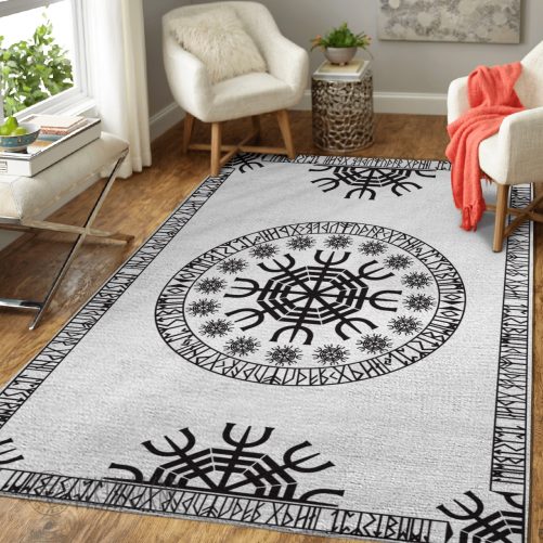 Viking runic panel Viking Area Rug