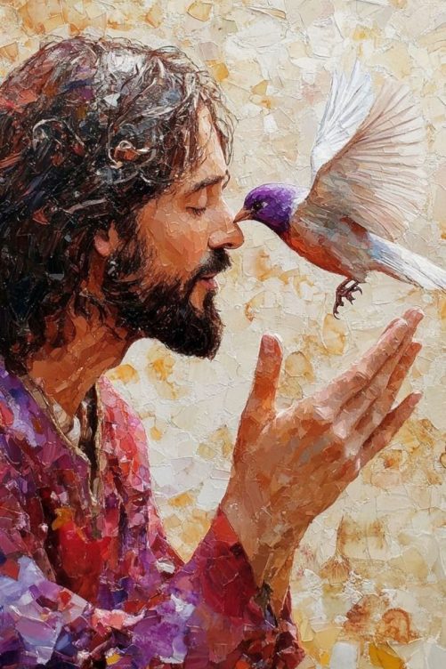 jesus and dove canvas