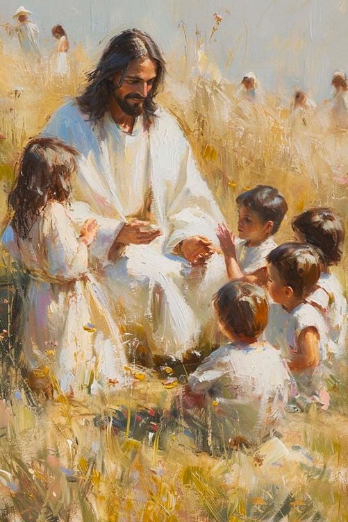 jesus with children canvas copy