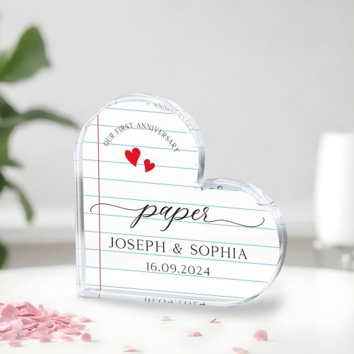 1st Anniversary Gift, Personalized First Anniversary Acrylic Plaque, Paper Anniversary Wedding Plaque, Gift for Husband, Gift for Wife 1