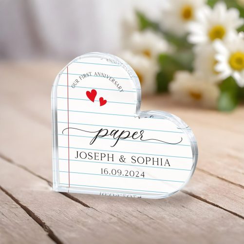 1st Anniversary Gift, Personalized First Anniversary Acrylic Plaque, Paper Anniversary Wedding Plaque, Gift for Husband, Gift for Wife 2