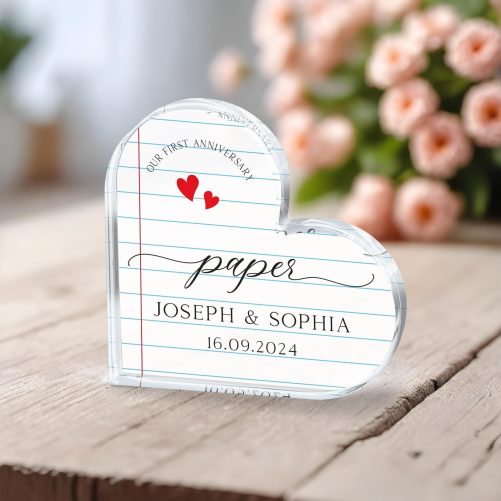 1st Anniversary Gift, Personalized First Anniversary Acrylic Plaque, Paper Anniversary Wedding Plaque, Gift for Husband, Gift for Wife 3