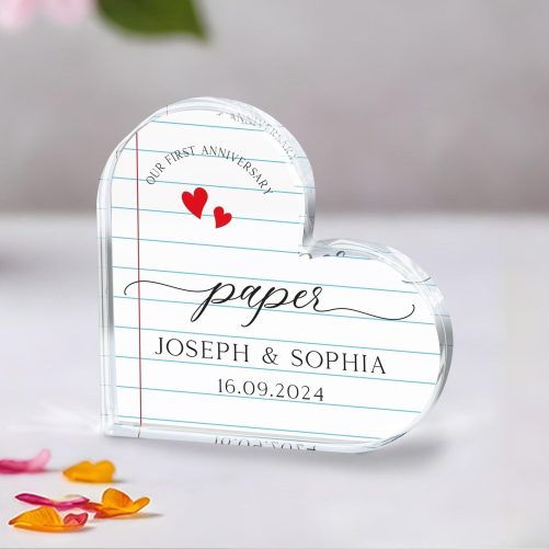 1st Anniversary Gift, Personalized First Anniversary Acrylic Plaque, Paper Anniversary Wedding Plaque, Gift for Husband, Gift for Wife