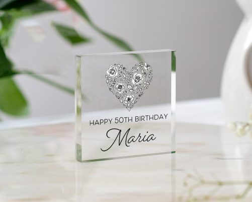 50th Birthday Gift Personalised Birthday Gift Birthday Gift for Her Birthday Plaque Gift for Daughter Gift for Sister