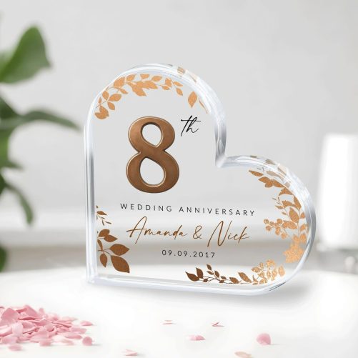 8th Anniversary Acrylic Plaque, Personalized 8th Anniversary Gift, Bronze Anniversary Gift, Wedding Anniversary Keepsake, Gift for Husband 2