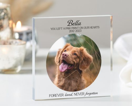 Dog Memorial Photo Frame Keepsake, Cat Memorial Photo, Pet Keepsake for Gift, Personalised Dog Memorial Photo Frame Keepsake, Acrylic Plaque