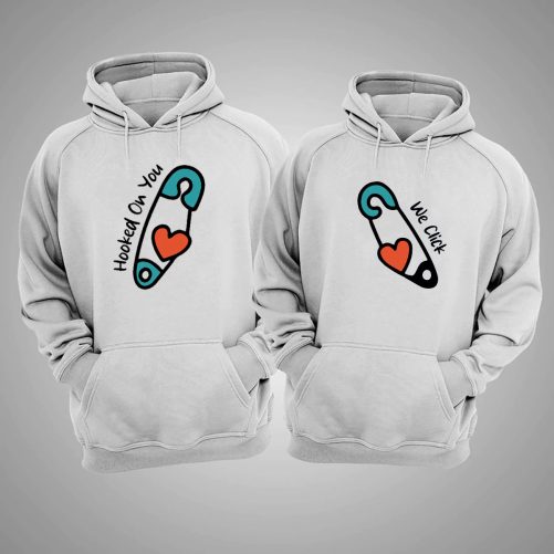Funny Couple Hoodie Hooked On You We Click   Funny Gift For Couple  3