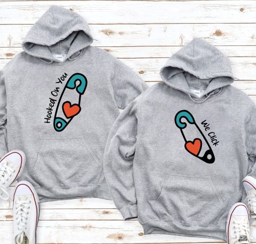 Funny Couple Hoodie Hooked On You We Click   Funny Gift For Couple  4