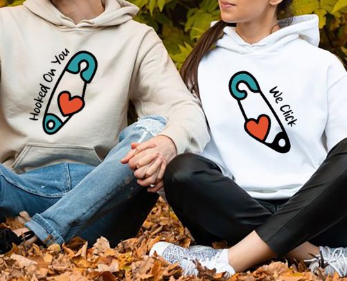 Funny Couple Hoodie Hooked On You We Click   Funny Gift For Couple