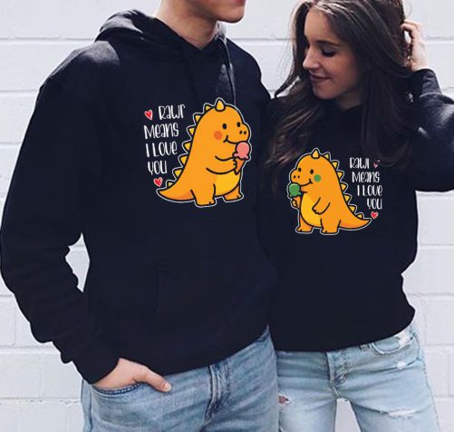 Funny Couple Hoodie Rawr Means I Love You   Funny Gift For Couple  2