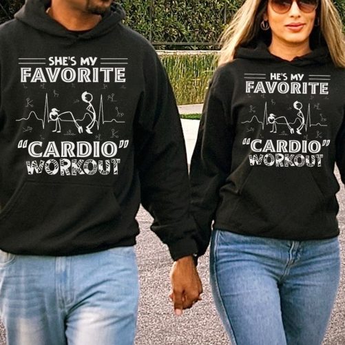 Funny Couple Hoodie She Is My Favorite Cardio Workout   Funny Gift For Couple  4