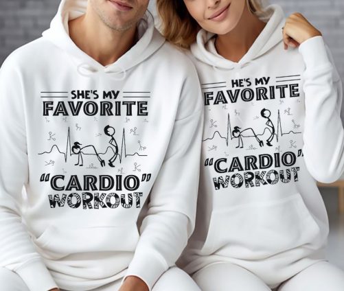 Funny Couple Hoodie She Is My Favorite Cardio Workout   Funny Gift For Couple  6