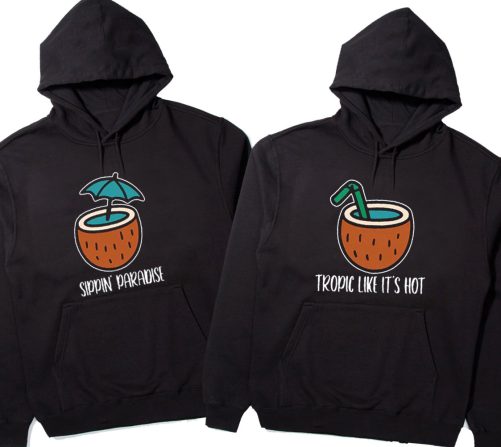 Funny Couple Hoodie Tropic Like It's Hot Sippin' Paradise   Funny Gift For Couple  4