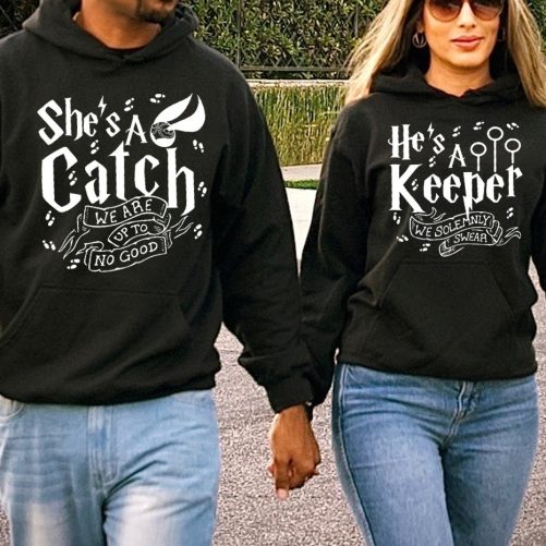 Matching Couple He's A Keeper She's A Catch   Gift For Couple  2