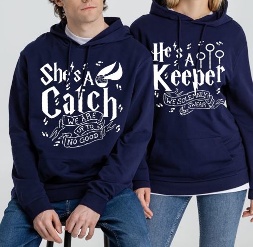 Matching Couple He's A Keeper She's A Catch   Gift For Couple  4