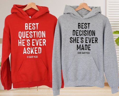 Matching Couple Hoodie Best Decision She's Ever Made   Gift For Couple  4