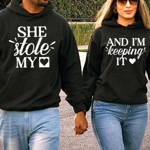 Matching Couple Hoodie She Stole My Heart And I'm Keeping It  2
