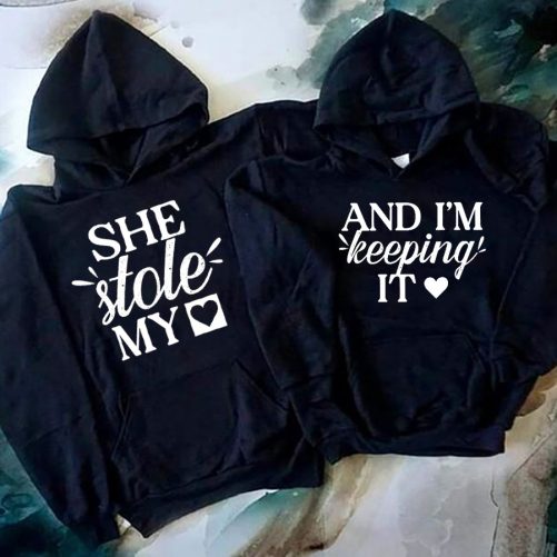 Matching Couple Hoodie She Stole My Heart And I'm Keeping It