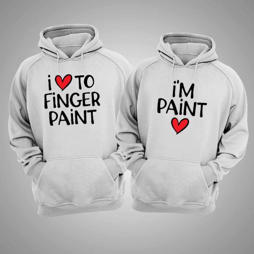 Matching Couple I Love To Finger Paint I'm Paint   Gift For Couple  2