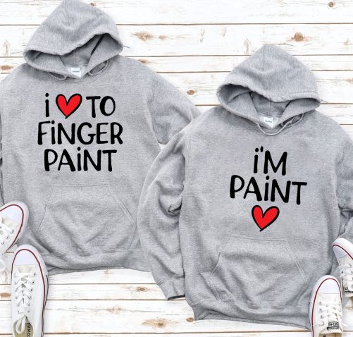 Matching Couple I Love To Finger Paint I'm Paint   Gift For Couple  3