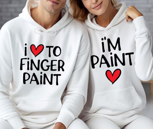 Matching Couple I Love To Finger Paint I'm Paint   Gift For Couple  4