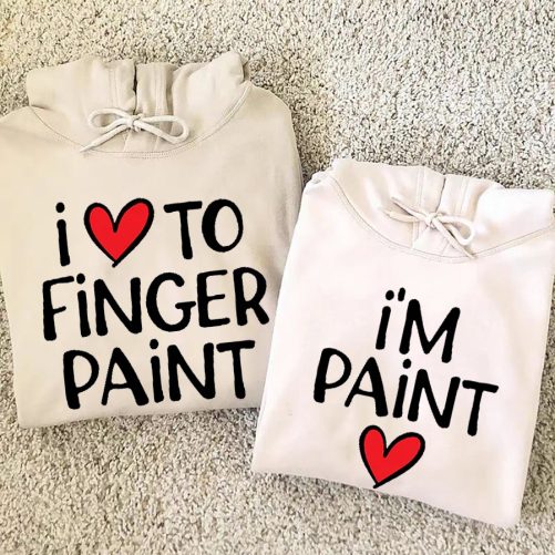 Matching Couple I Love To Finger Paint I'm Paint   Gift For Couple