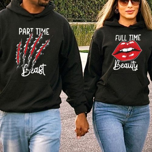 Matching Couple Part Time Beast Full Time Beauty   Gift For Couple  2