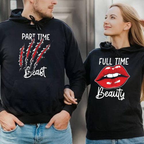 Matching Couple Part Time Beast Full Time Beauty   Gift For Couple  3