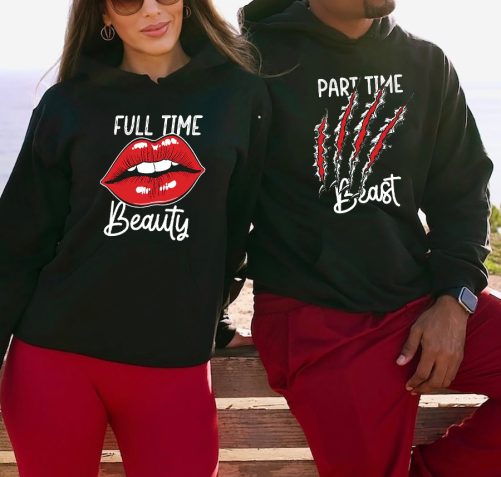 Matching Couple Part Time Beast Full Time Beauty   Gift For Couple