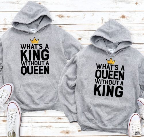 Matching Couple What's A King Without A Queen   Gift For Couple  3