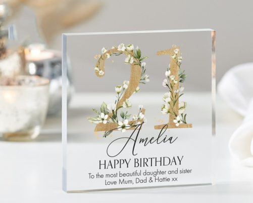 Personalised Birthday Gift Plaque, Birthday Keepsake Gift, 18th 21st 30th 50th 60th Any Age Birthday Gift, Birthday Gifts, Acrylic Plaque
