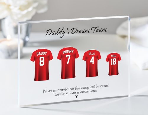 Personalised Fathers Day Football Shirt Print, Christmas Gift for Dad