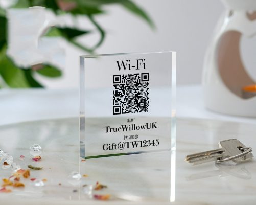 Personalised Wifi Sign QR Code Scanner Guest Wifi Password Wifi Password Sign What’s The Wifi Code Wifi Block New Home Decor