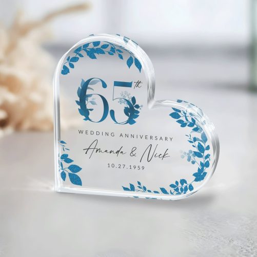Personalized 65th Anniversary Gift, 65th Anniversary Acrylic Plaque, 65th Wedding Anniversary Keepsake Gift, Anniversary Gift for Parents 2