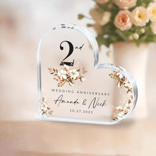 Personalized Second Wedding Anniversary Gift For Husband Boyfriend 1
