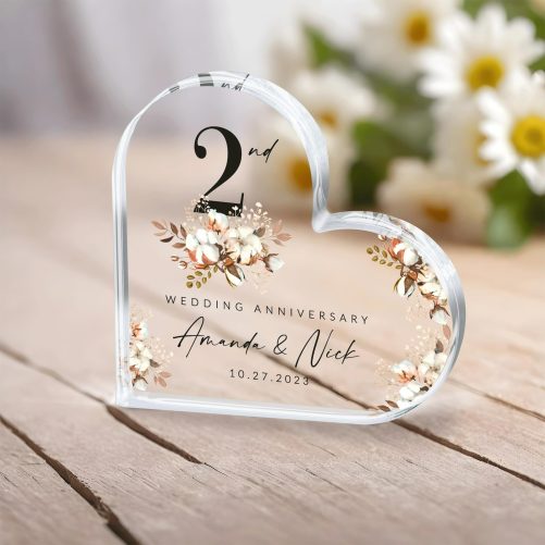 Personalized Second Wedding Anniversary Gift For Husband Boyfriend 2