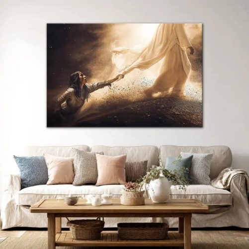 Woman Touches the Hem of Jesus’ Garment Christian Wall Art Canvas