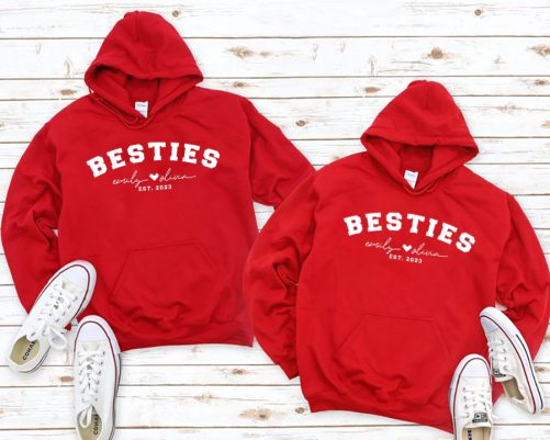Best Friend Hoodie Besties Est. Custom Name And Year Gift For Best Friend 4