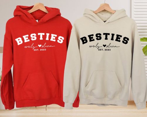 Best Friend Hoodie Besties Est. Custom Name And Year Gift For Best Friend 5
