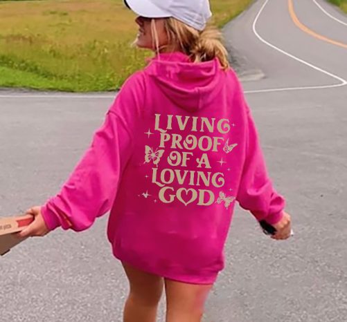 Christian Hoodie Living Proof Of A Living God Gift For Christian 4