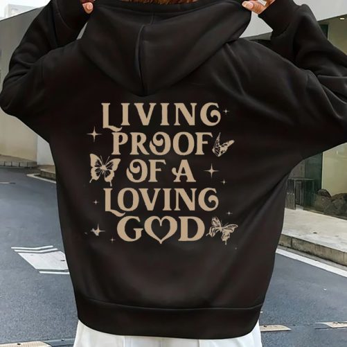 Christian Hoodie Living Proof Of A Living God Gift For Christian 5