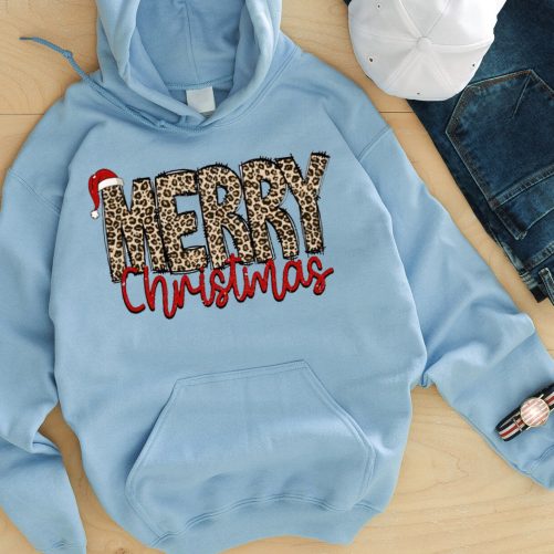 Christmas Hoodie Merry Christmas Leopard Pattern Christmas Gift 2