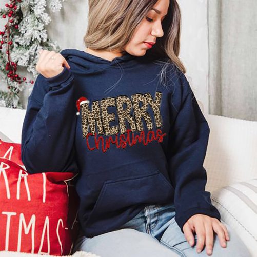 Christmas Hoodie Merry Christmas Leopard Pattern Christmas Gift 4