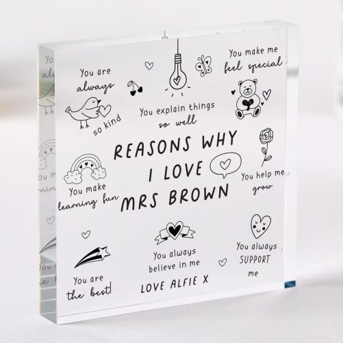 Gift for Teacher Personalised Teacher End of Term Gift Thank You Keepsake Plaque for Graduation Acrylic Plaque Teacher Appreciation