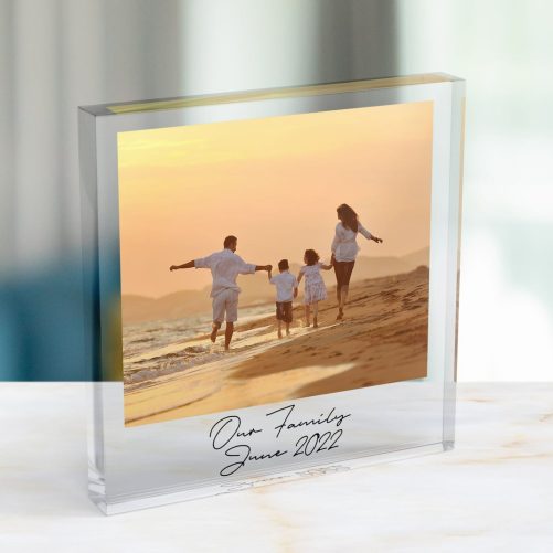 Personalised Photo Print Acrylic Block Plaque With Custom Message and Free Gift Bag Photo Block Gift Custom Acrylic Photo Frame