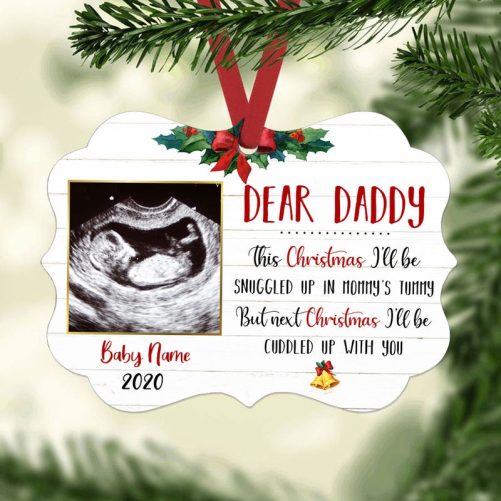 Personalized Baby Ultrasound Dear Dad Benelux Ornament NB125 81O58