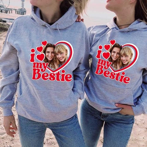 Personalized Best Friend Hoodie I Love My Bestie Custom Photo Gift For Best Friend 1