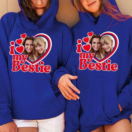 Personalized Best Friend Hoodie I Love My Bestie Custom Photo Gift For Best Friend 2