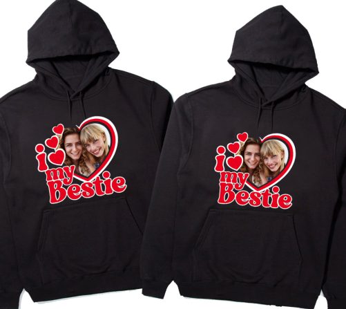 Personalized Best Friend Hoodie I Love My Bestie Custom Photo Gift For Best Friend 5